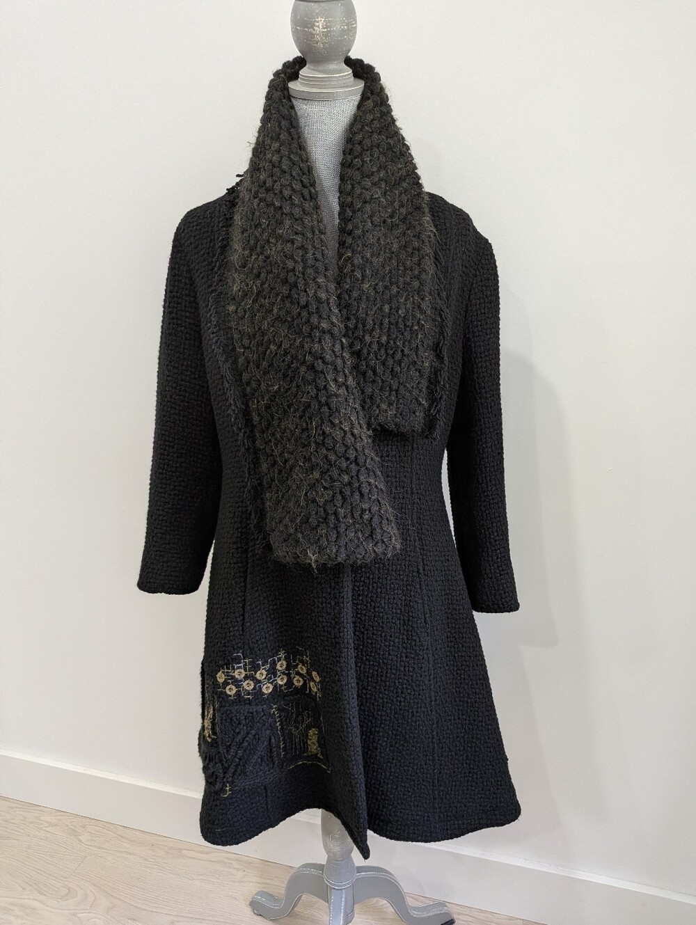 Save The Queen Textured Knit Boucle Coat